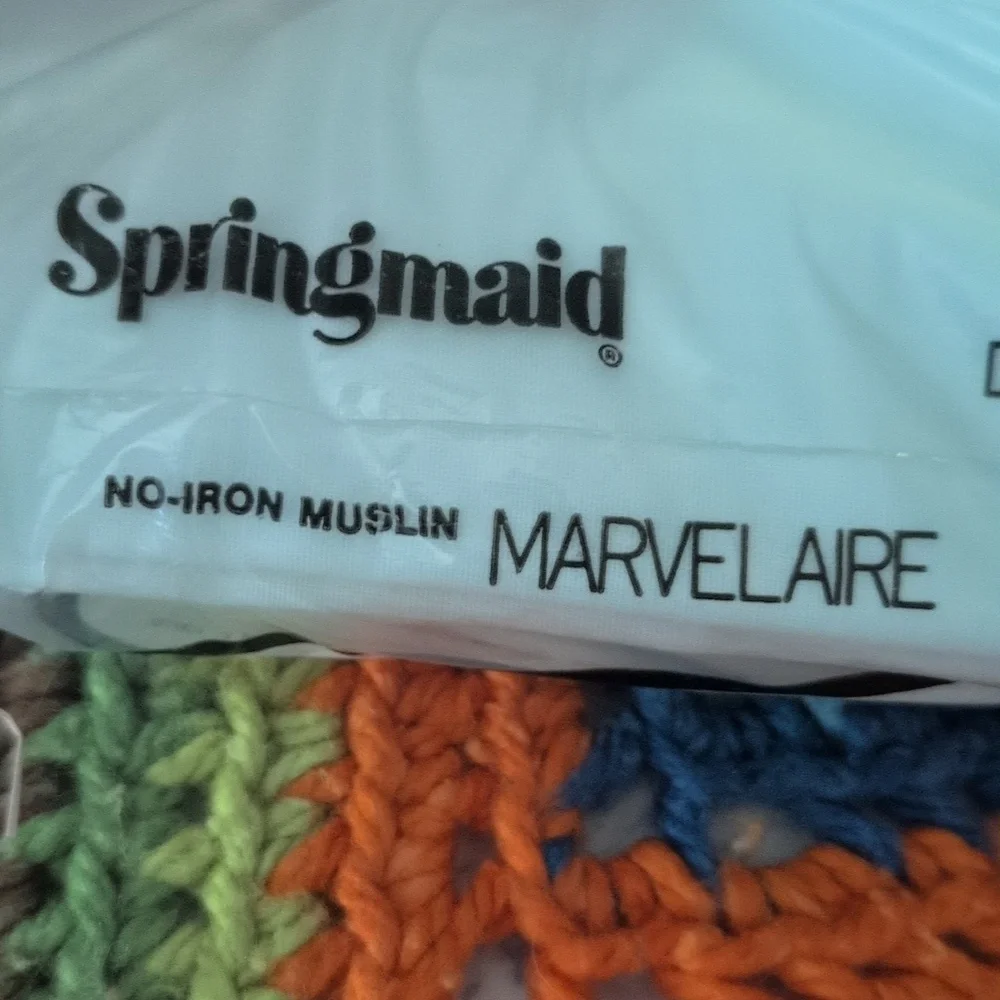 Vintange 80s Springmaid Full‎ Fitted White Sheet Pillowcases NIP Marvelaire